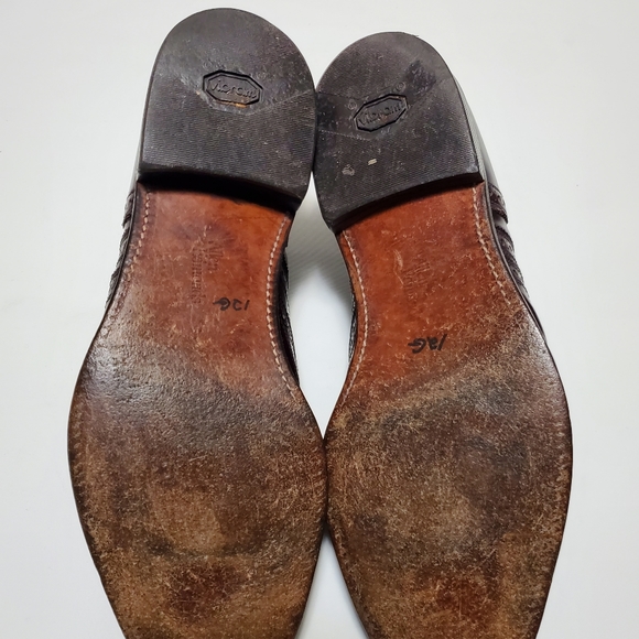 Men's Allen Edmonds McAllister 12.5 B Burgundy Oxford Wingtip Leather Shoes 6275 - Picture 11 of 11